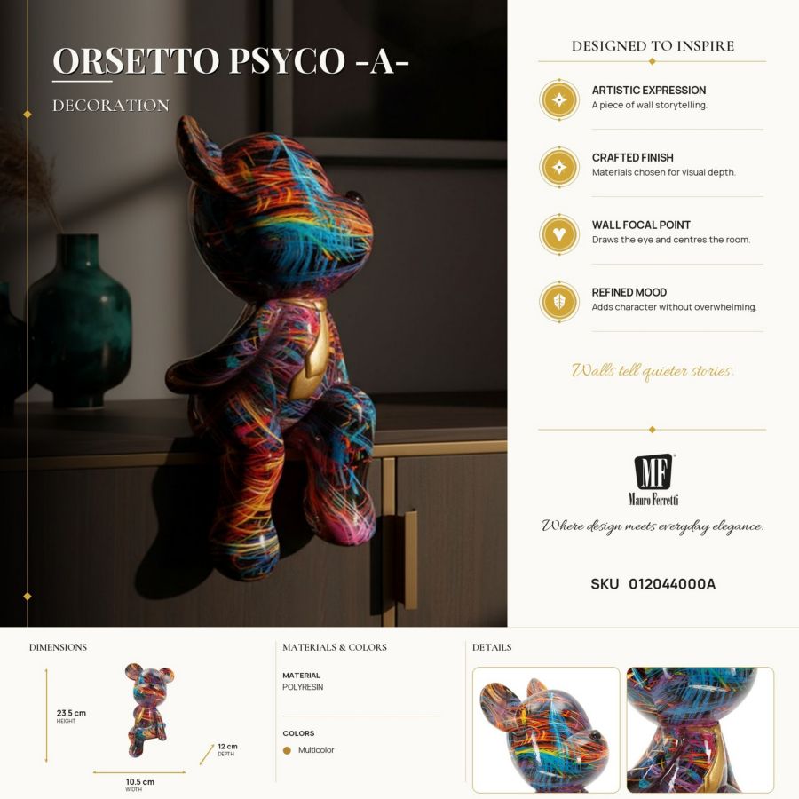 ORSETTO PSYCO -A- CM 10,5X12X23,5 - immagine 8