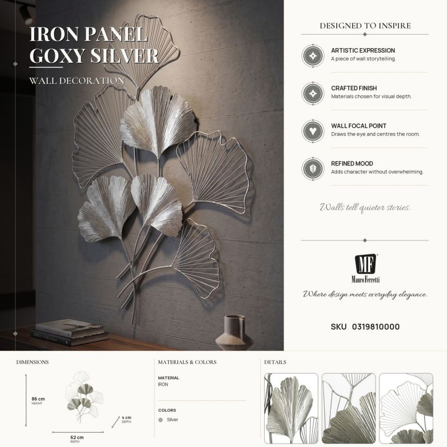 PANNELLO IN FERRO GOXY SILVER CM 62X4X86 - immagine 7