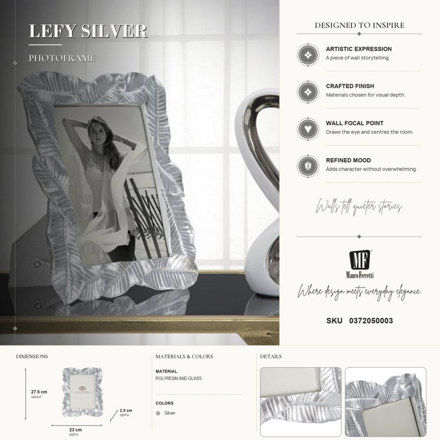 CORNICE LEFY SILVER CM 23X2,5X27,5 (MISURA INTERNA CM 15X20) MIN 2 - immagine 7