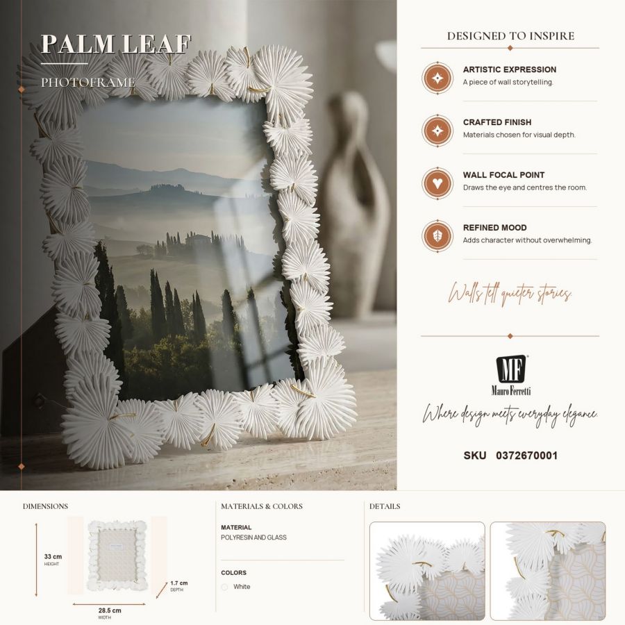 CORNICE PALM LEAF CM 28,5X1,7X33 (MISURA INTERNA CM 20X25) MIN 2 - immagine 7