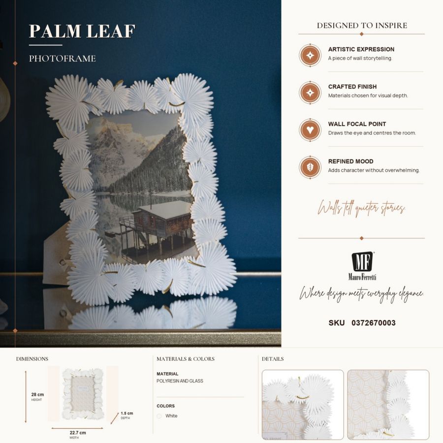 CORNICE PALM LEAF CM 22,7X1,5X28 (MISURA INTERNA CM 15X20) MIN 2 - immagine 7
