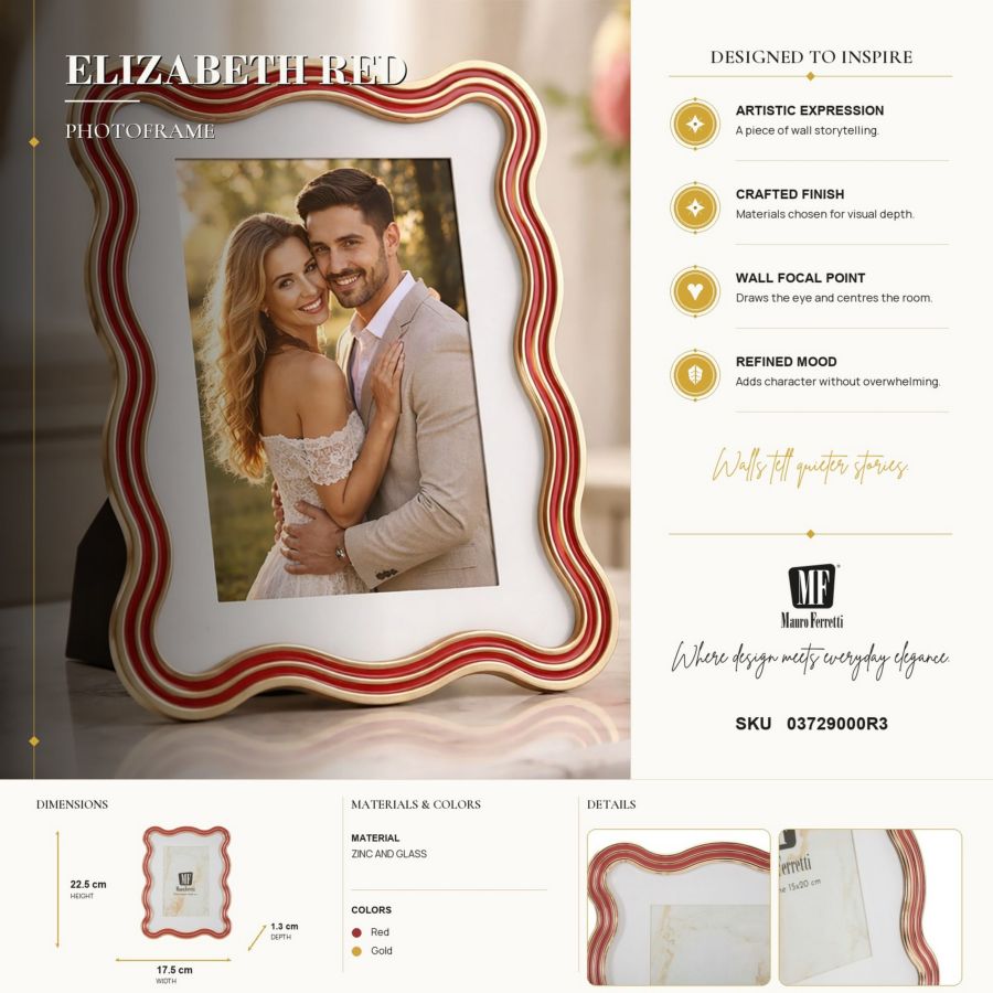 CORNICE ELIZABETH ROSSA CM 17,5X1,3X22,5 (MISURA INTERNA CM 15X20) MIN 2 - immagine 7
