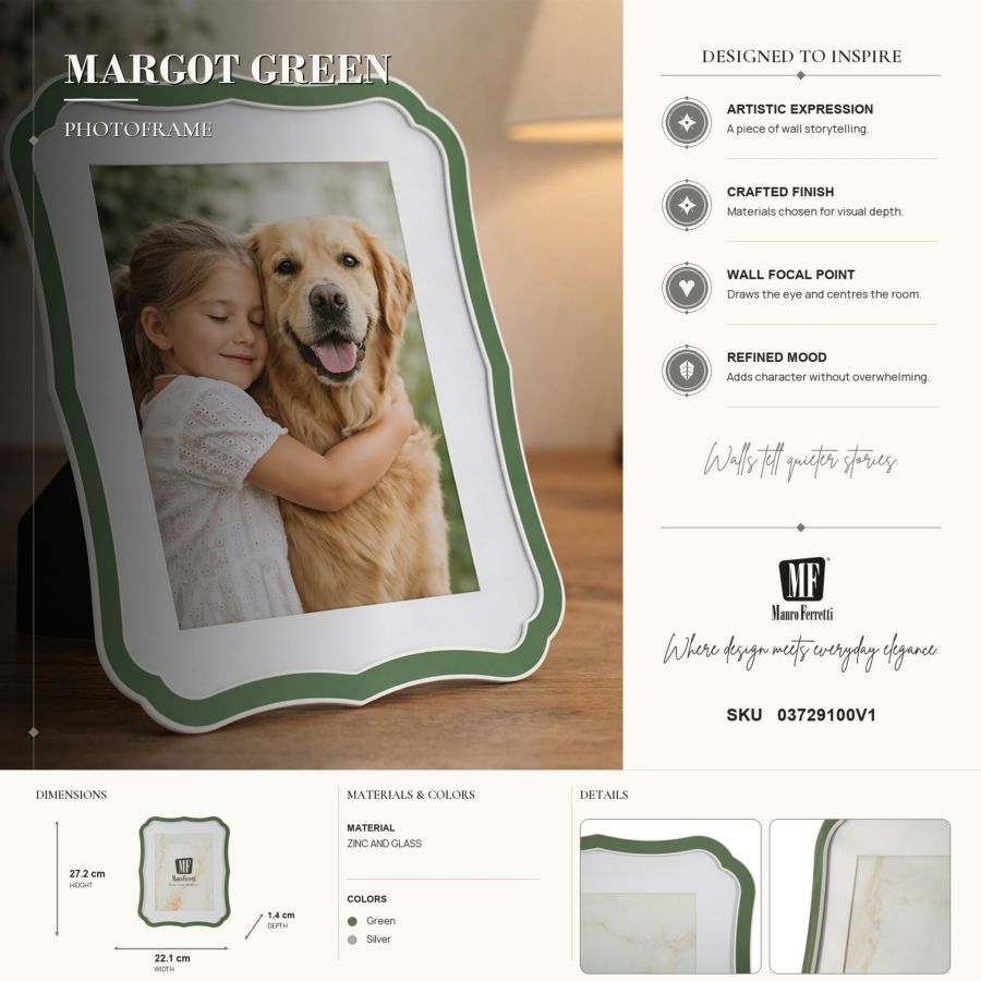 CORNICE MARGOT VERDE CM 22,1X1,4X27,2 (MISURA INTERNA CM 20X25) MIN 2 - immagine 7