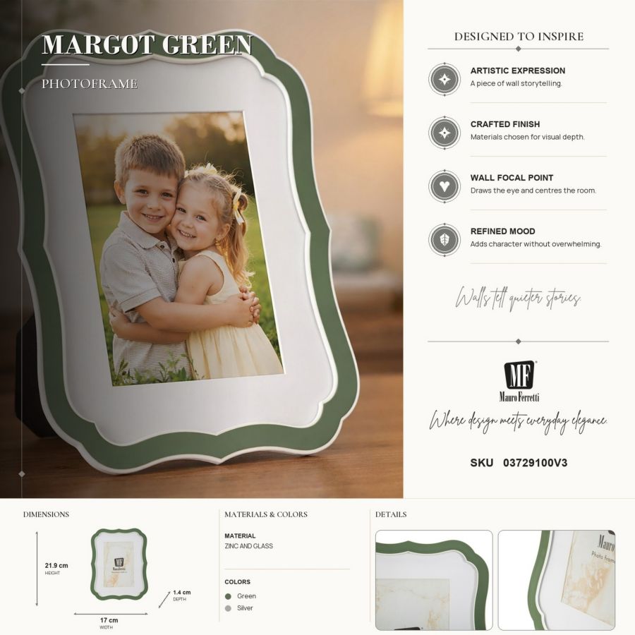 CORNICE MARGOT VERDE CM 17X1,4X21,9 (MISURA INTERNA CM 15X20) MIN 2 - immagine 7