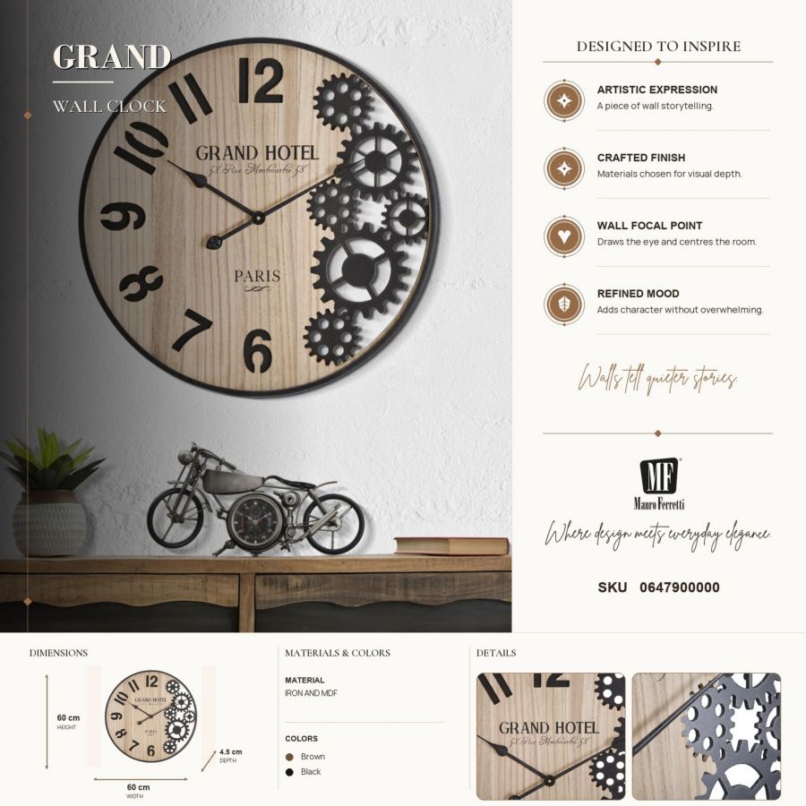 OROLOGIO DA MURO GRAND CM Ø 60X4,5 - immagine 7