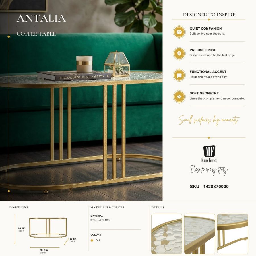 TAVOLO DA CAFFE' ANTALIA CM 90X50X45 - immagine 10