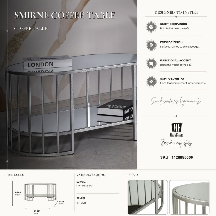 TAVOLO DA CAFFE' SMIRNE CM 90X50X45 - immagine 9