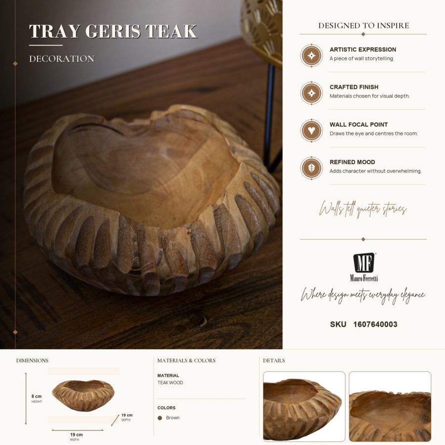 S/TASCHE GERIS IN TEAK RIC. CM Ø 19X8 MIN 2 (PEZZI UNICI - NON RIP. IN SERIE) - immagine 9