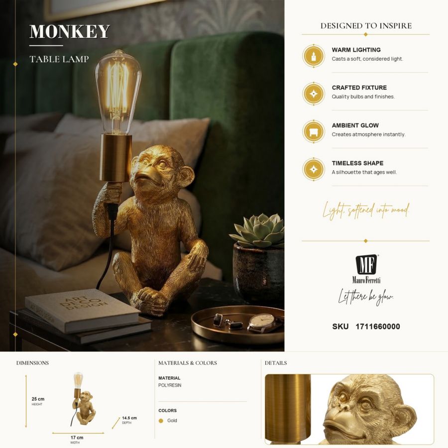 LAMPADA DA TAVOLO MONKEY CM 17X14,5X25 - immagine 8