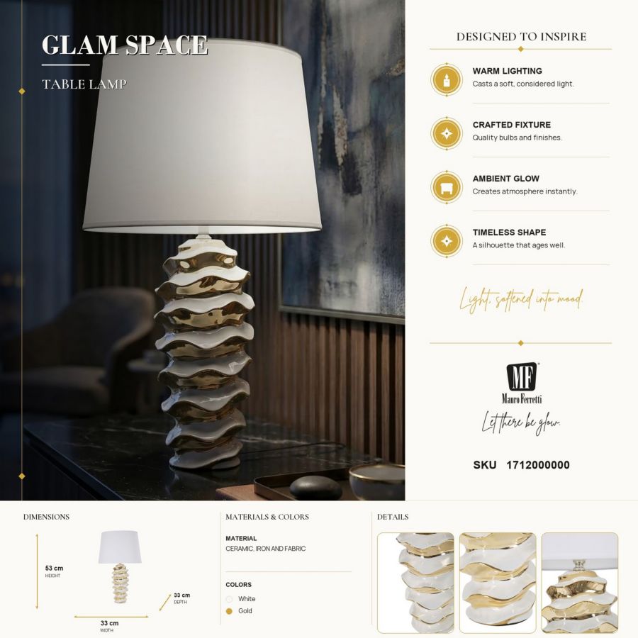 LAMPADA DA TAVOLO GLAM SPACE CM Ø 33X53 MIN 2 - immagine 7
