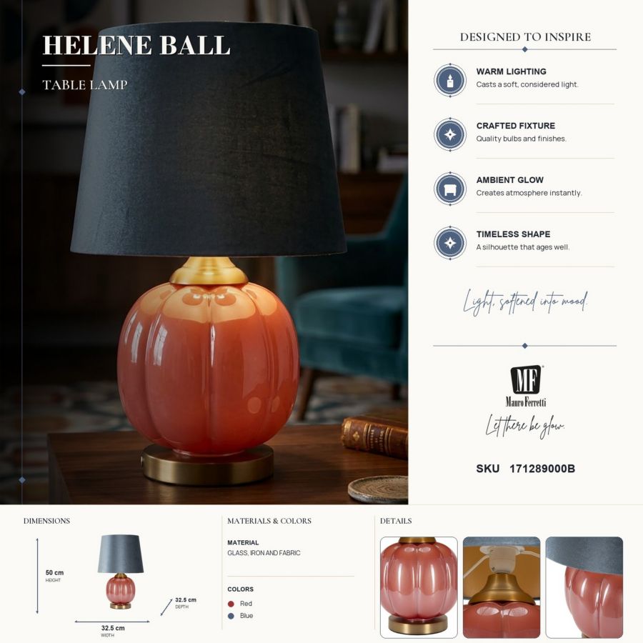 LAMPADA DA TAVOLO HELENE BALL CM Ø32,5X50 - immagine 7