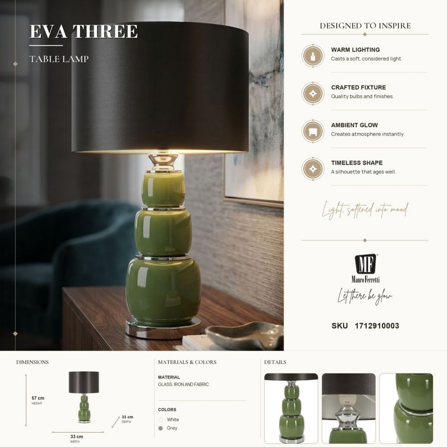 LAMPADA DA TAVOLO EVA THREE CM Ø33X57 - immagine 7