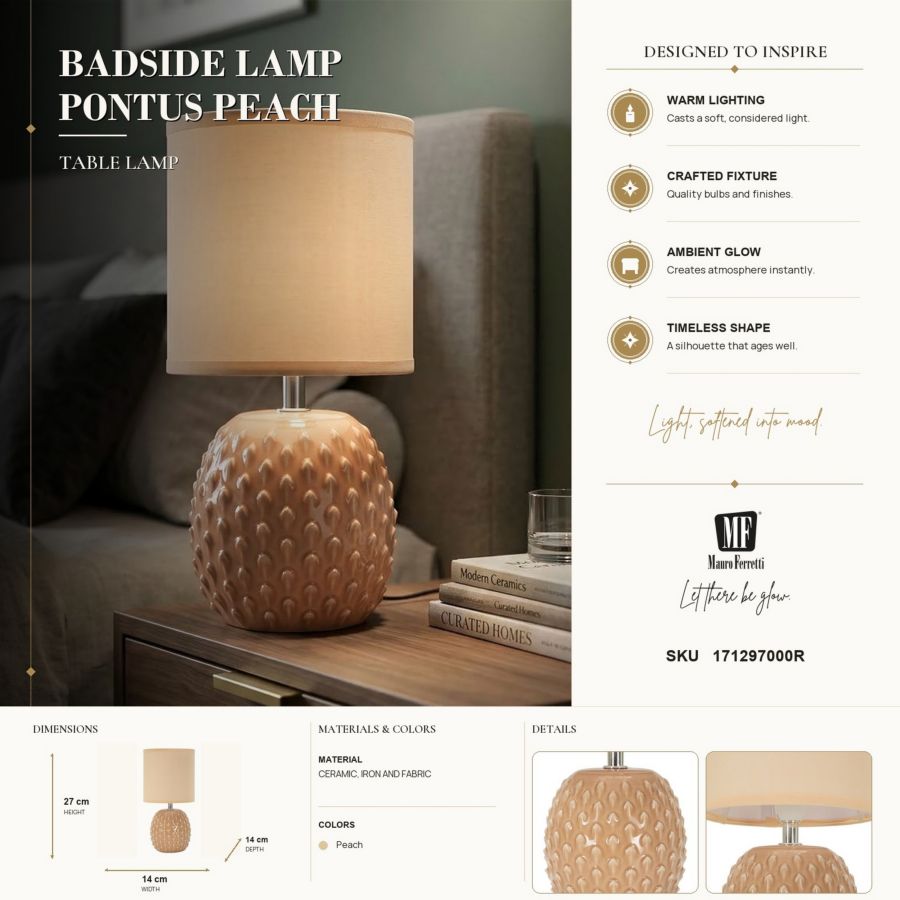 LAMPADA DA COMODINO PONTUS PESCA CM Ø 14X27 MIN 2 - immagine 7