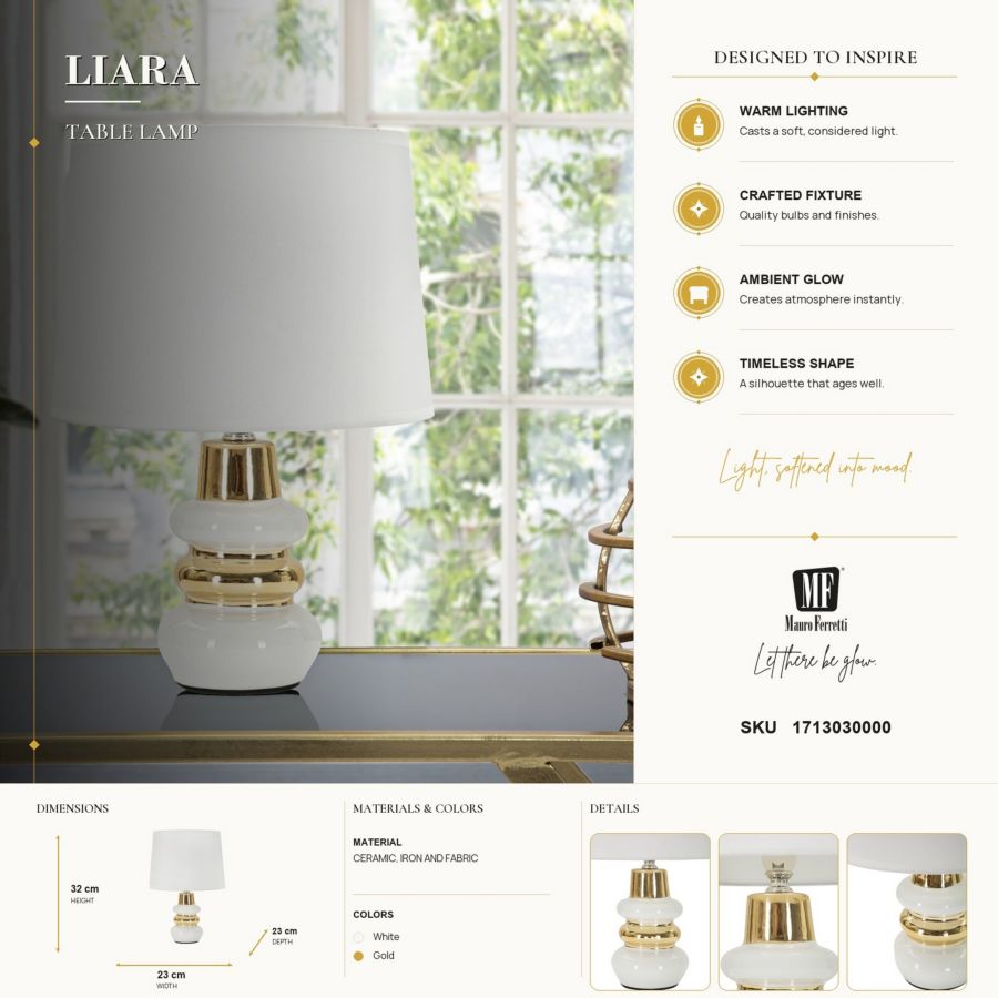 LAMPADA DA TAVOLO LIARA CM Ø 23X32 MIN 2 - immagine 7
