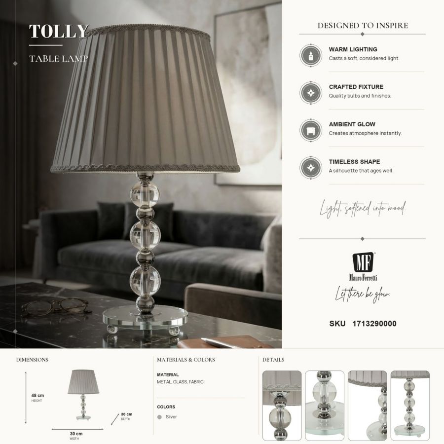 LAMPADA DA TAVOLO TOLLY CM Ø 30X48 - immagine 8