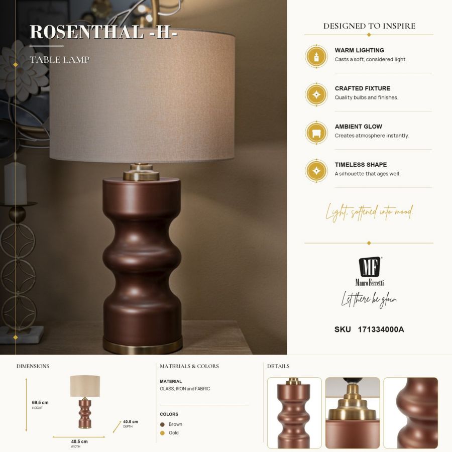 LAMPADA DA TAVOLO ROSENTHAL -A- CM Ø 40,5X69,5 - immagine 8