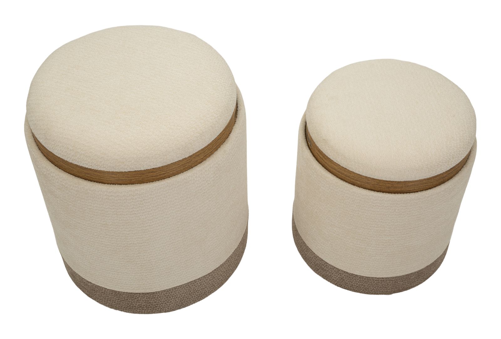 POUF C/CONTENITORE&VASSOIO ANKARA COPPIA CM Ø 40X47-34X40 - immagine 2