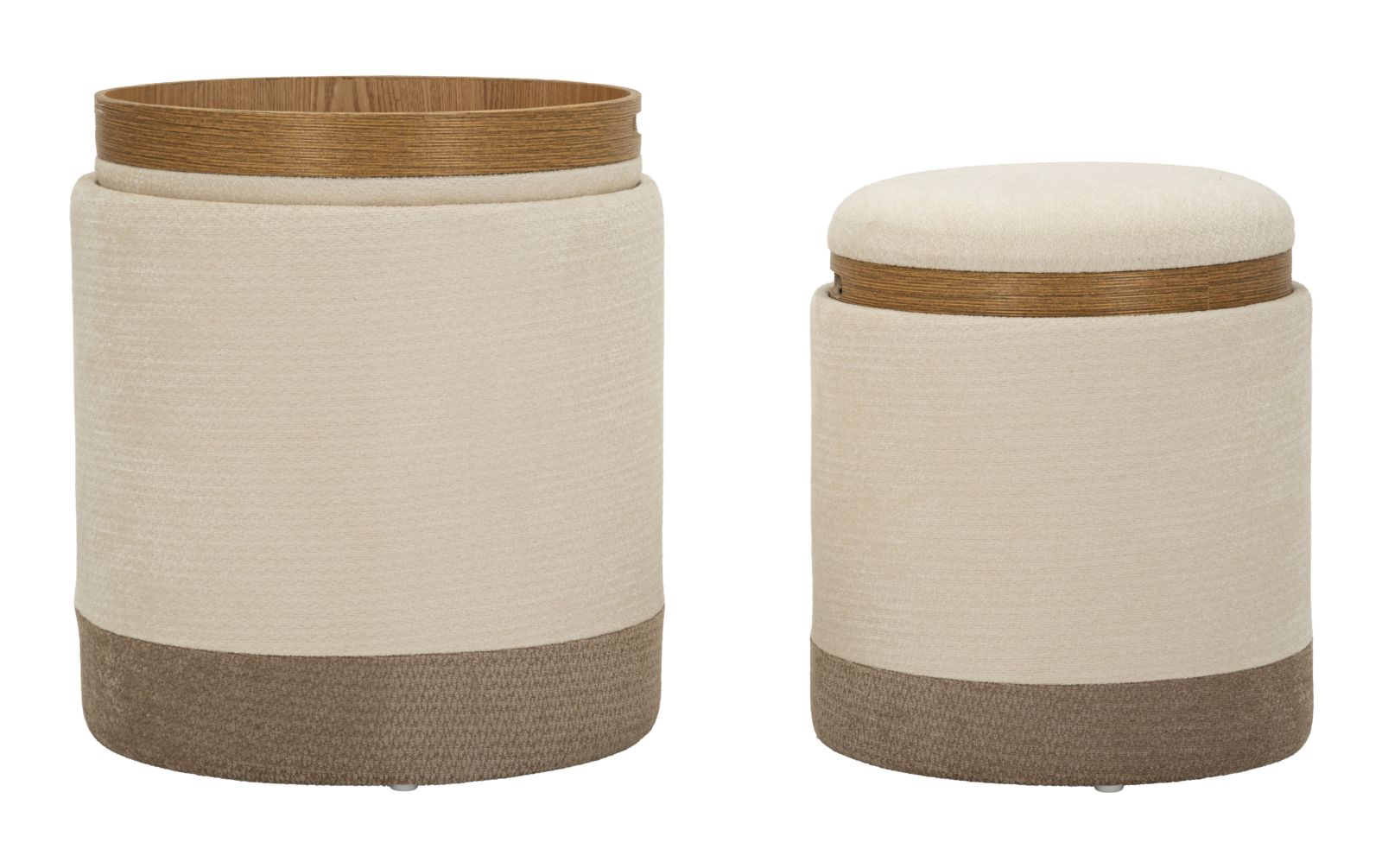 POUF C/CONTENITORE&VASSOIO ANKARA COPPIA CM Ø 40X47-34X40 - immagine 5