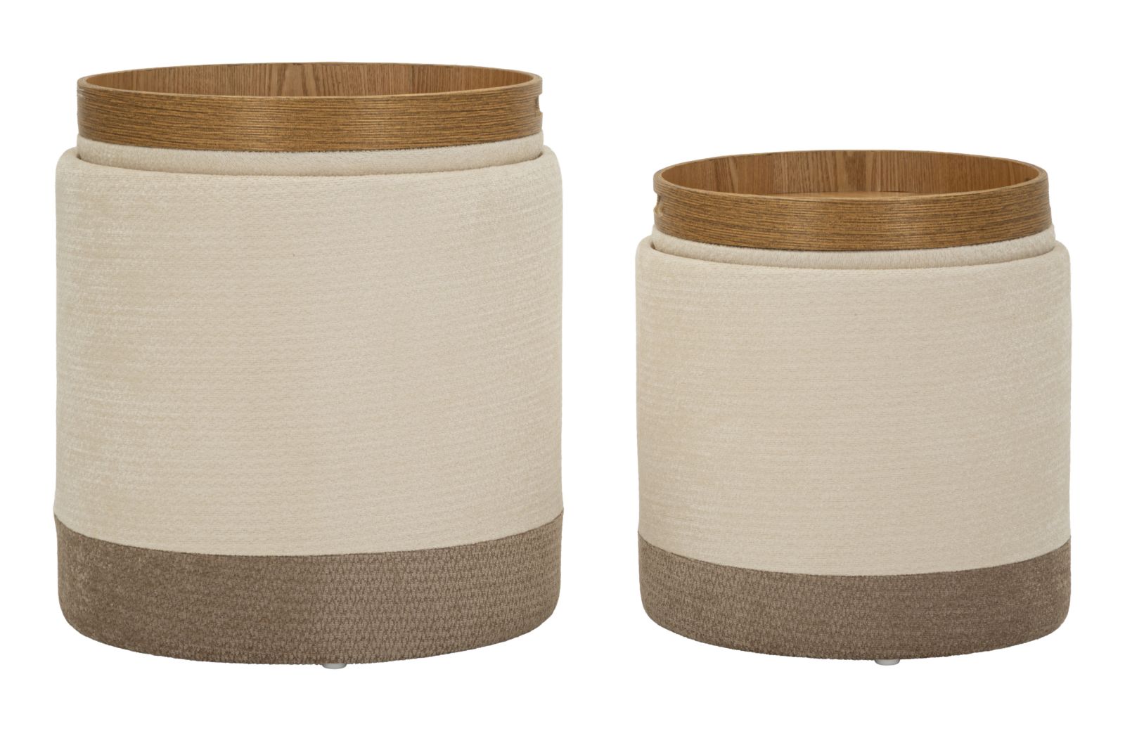 POUF C/CONTENITORE&VASSOIO ANKARA COPPIA CM Ø 40X47-34X40 - immagine 6