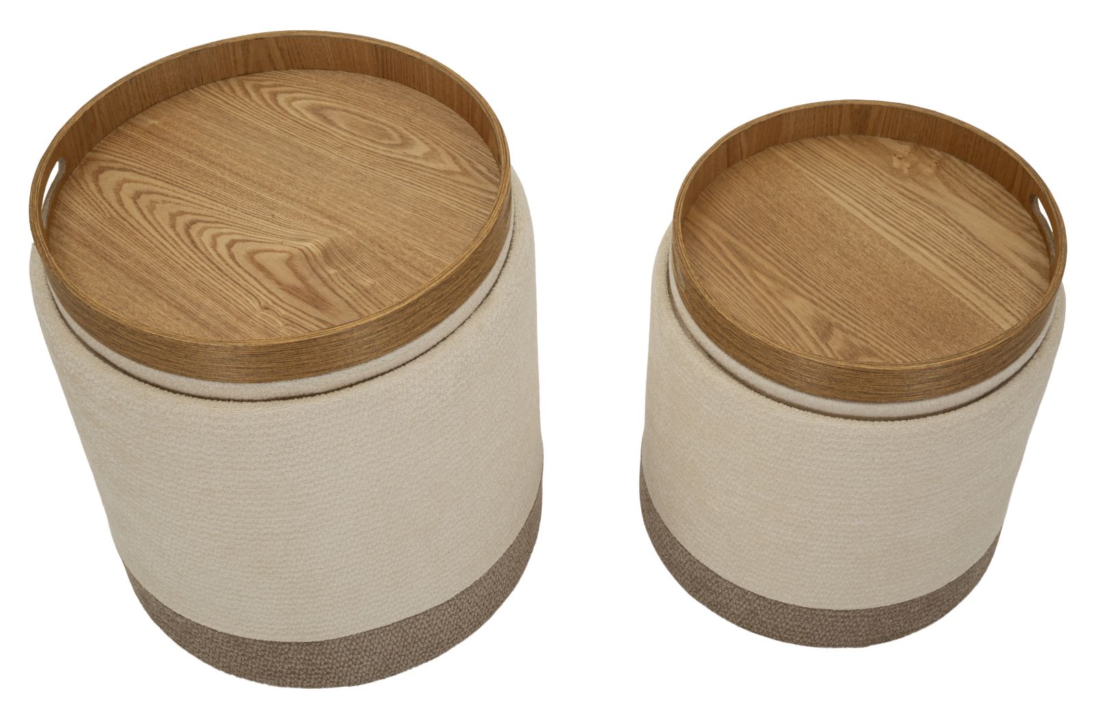 POUF C/CONTENITORE&VASSOIO ANKARA COPPIA CM Ø 40X47-34X40 - immagine 7