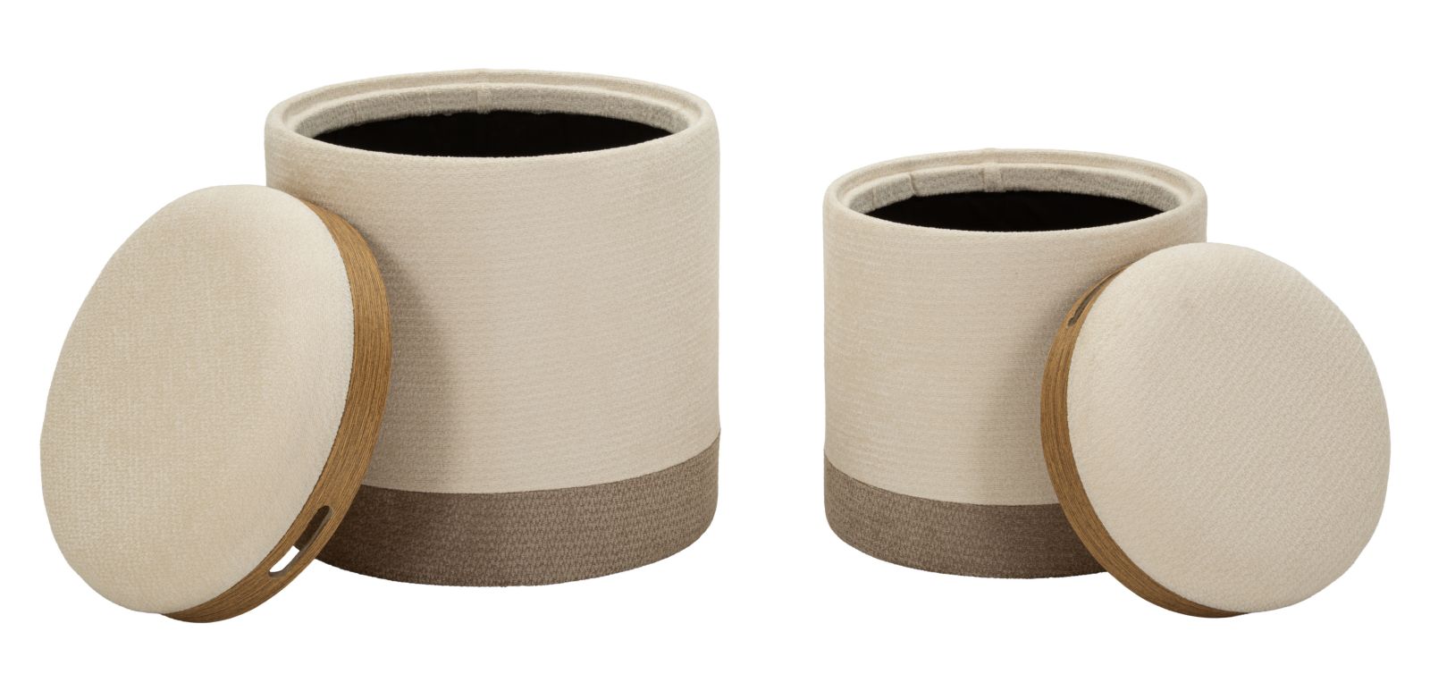 POUF C/CONTENITORE&VASSOIO ANKARA COPPIA CM Ø 40X47-34X40 - immagine 9