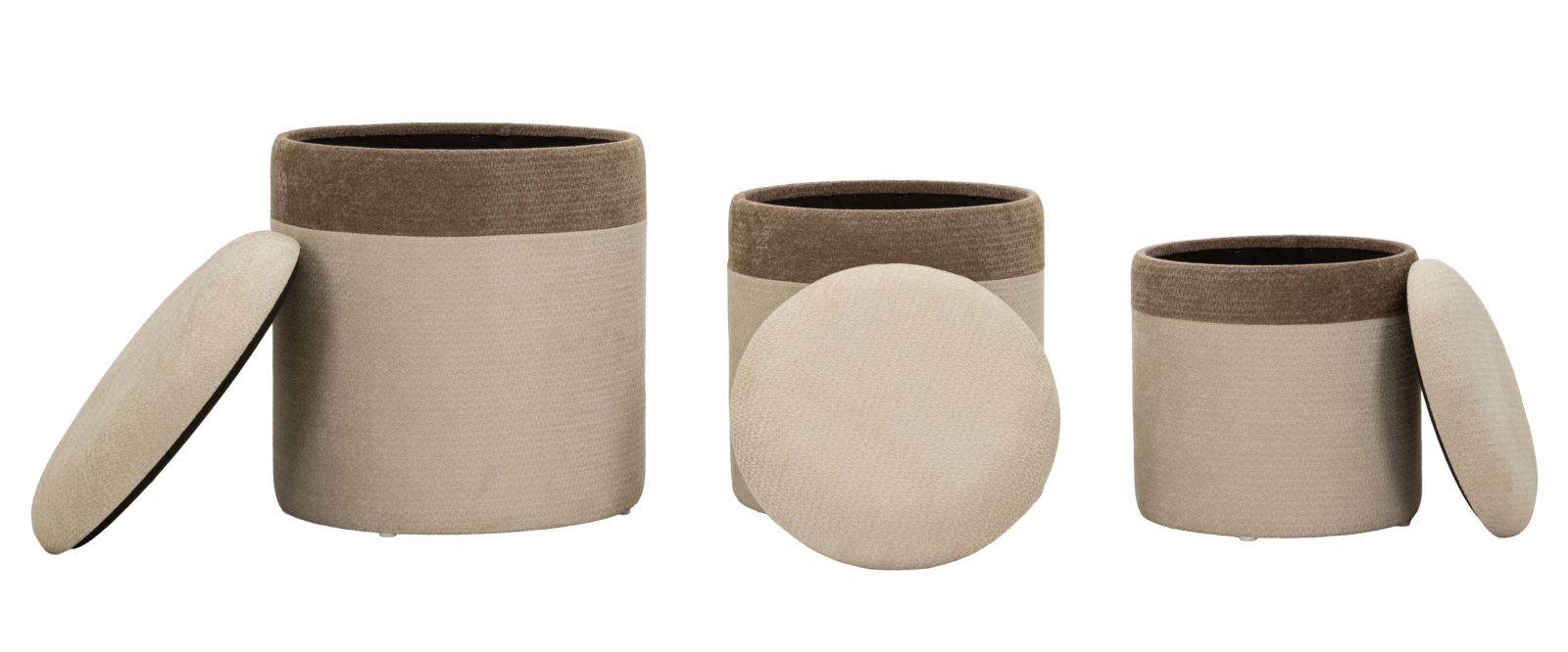 POUF C/CONTENITORE ANKARA TRIS CM Ø 39X47-35X38-31X33 - immagine 5