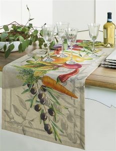 RADICI runner in misto lino