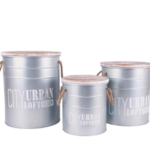 Pouf contenitore in metallo