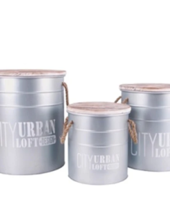 Pouf contenitore in metallo