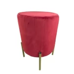 Pouf tinta unita in velluto rosso