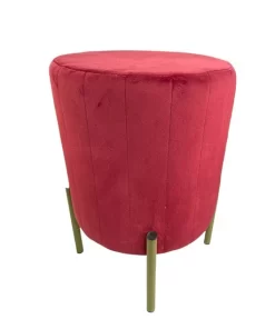 Pouf tinta unita in velluto rosso