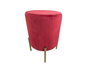 Pouf tinta unita in velluto rosso