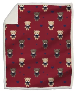 Plaid morbidotto light orsacchiotti rosso