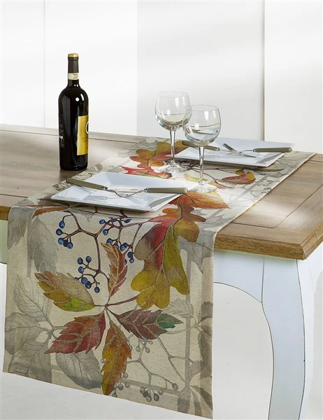 RADICI runner in misto lino - immagine 3